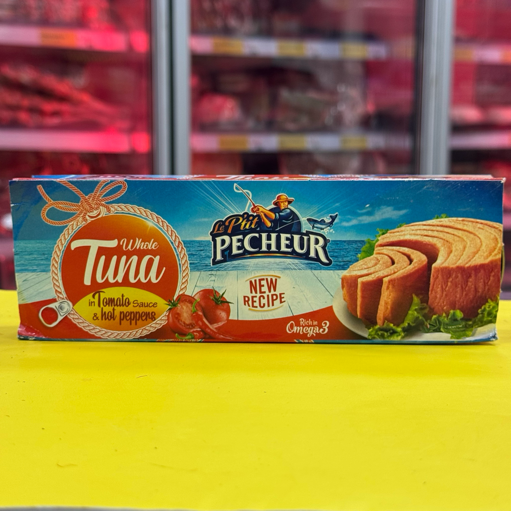 TUNA MARROQUÍ CON PASTA TOMATE Y CHILE LE PTIT PECHEUR 3X80gr تونة مغربية صلصة الطماطم و الحر