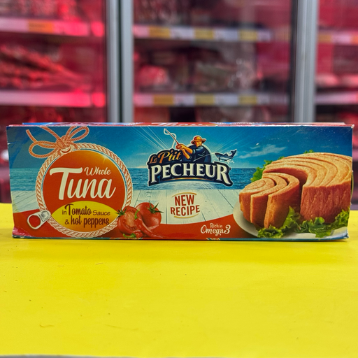 TUNA MARROQUÍ CON PASTA TOMATE Y CHILE LE PTIT PECHEUR 3X80gr تونة مغربية صلصة الطماطم و الحر