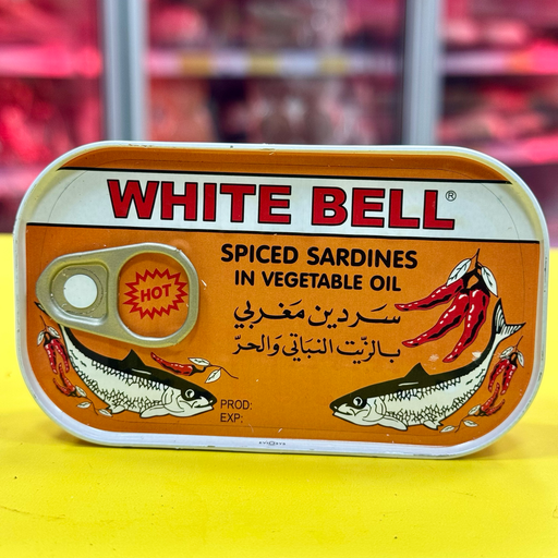 SARDINA MAROQUI EN ACEITE PICANTE WHITE BELL 125gr سردين مغربي بالزيت و الحر